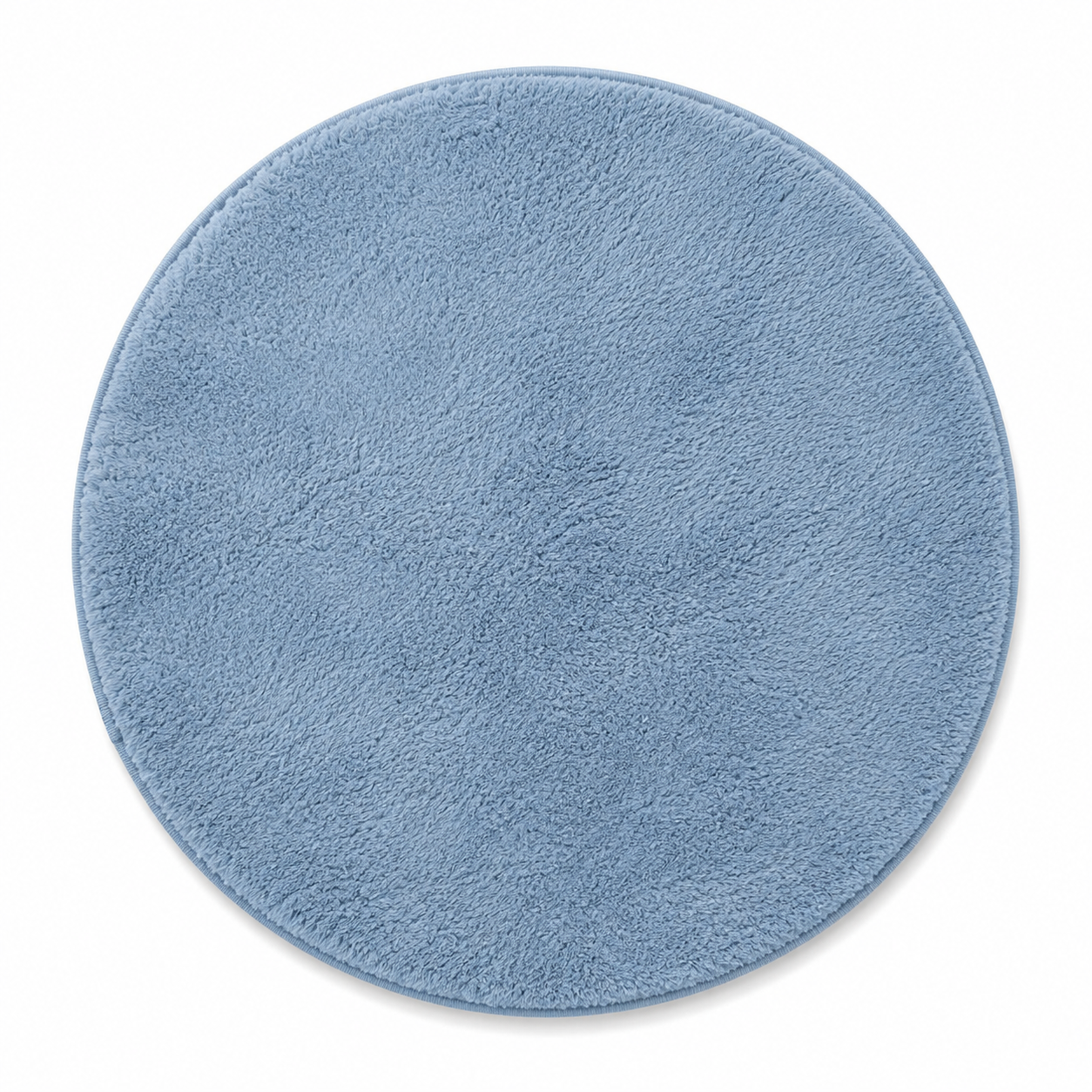 Tapis de bain rond en microfibre bleu brume diamètre 60 cm
