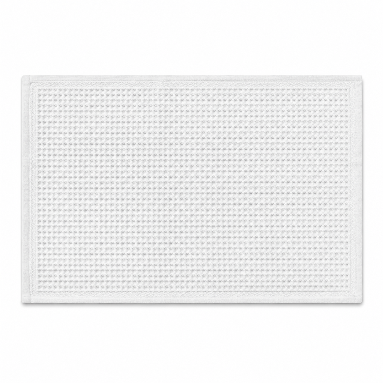 Tapis de bain gaufré en coton blanc 50x80 cm