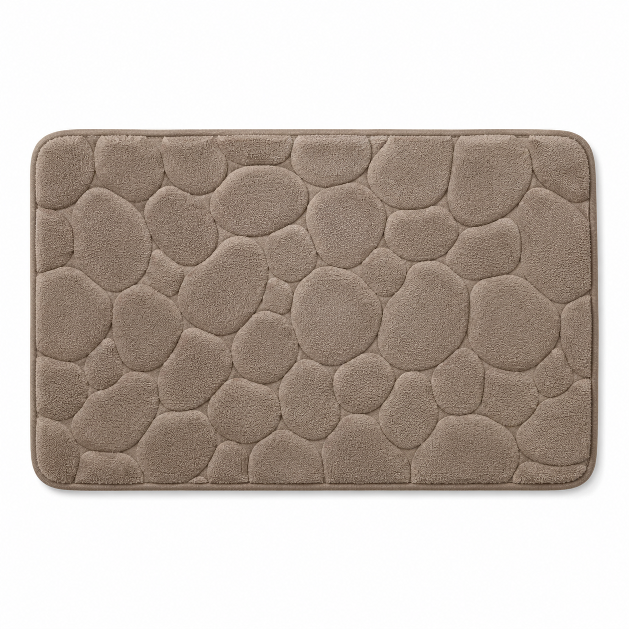 Tapis de bain relief galets taupe 45x75 cm