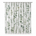 Rideau de douche motif eucalyptus vert sauge 180x200 cm