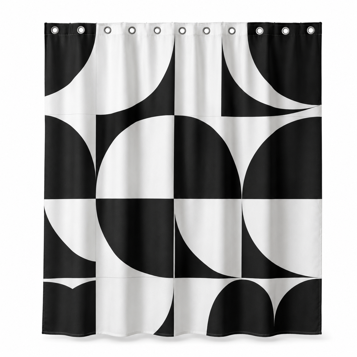 Rideau de douche graphique noir et blanc 180x200 cm