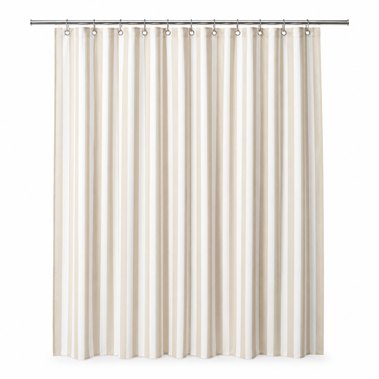 Rideau de douche rayé beige et blanc 180x200 cm