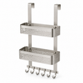 Serviteur de douche suspendu en inox 30x12x65 cm