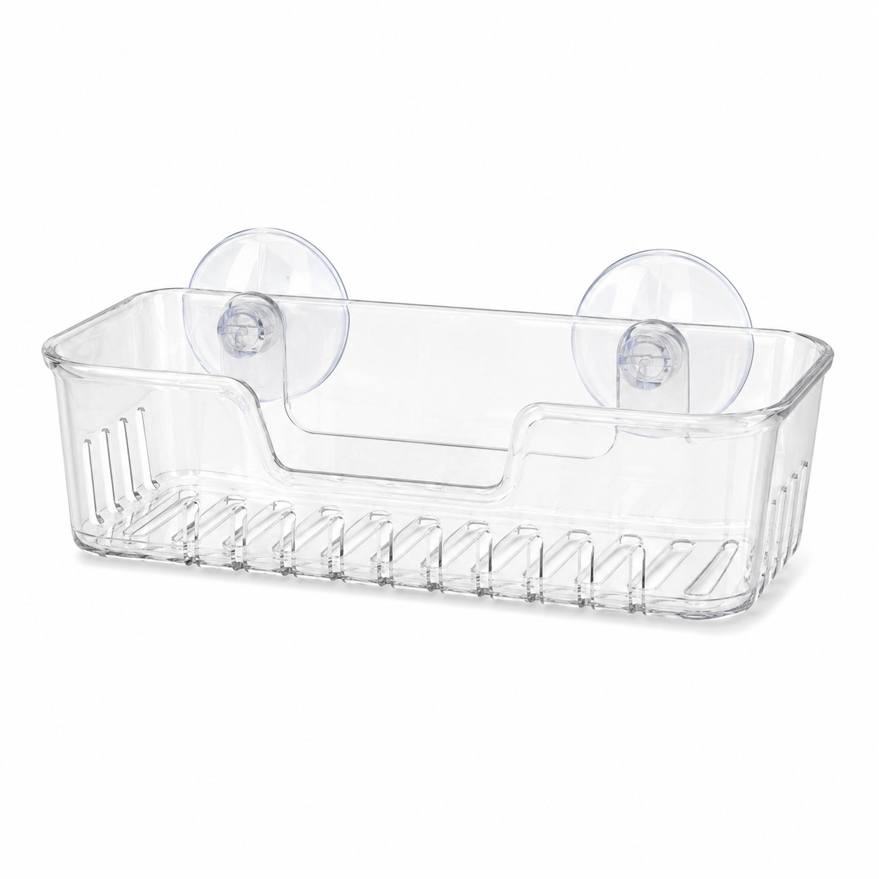Panier de douche transparent à ventouses 26x11x8 cm