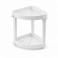 Étagère d’angle blanche en ABS 2 niveaux 20x20x38 cm
