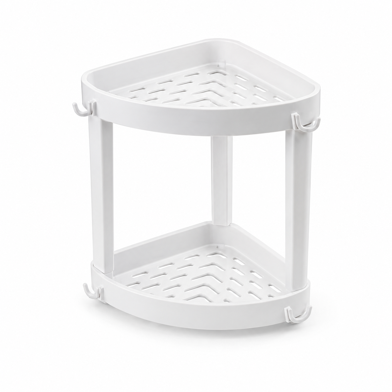 Étagère d’angle blanche en ABS 2 niveaux 20x20x38 cm