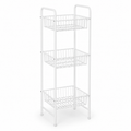 Étagère étroite sur pied en acier blanc 25x18x80 cm