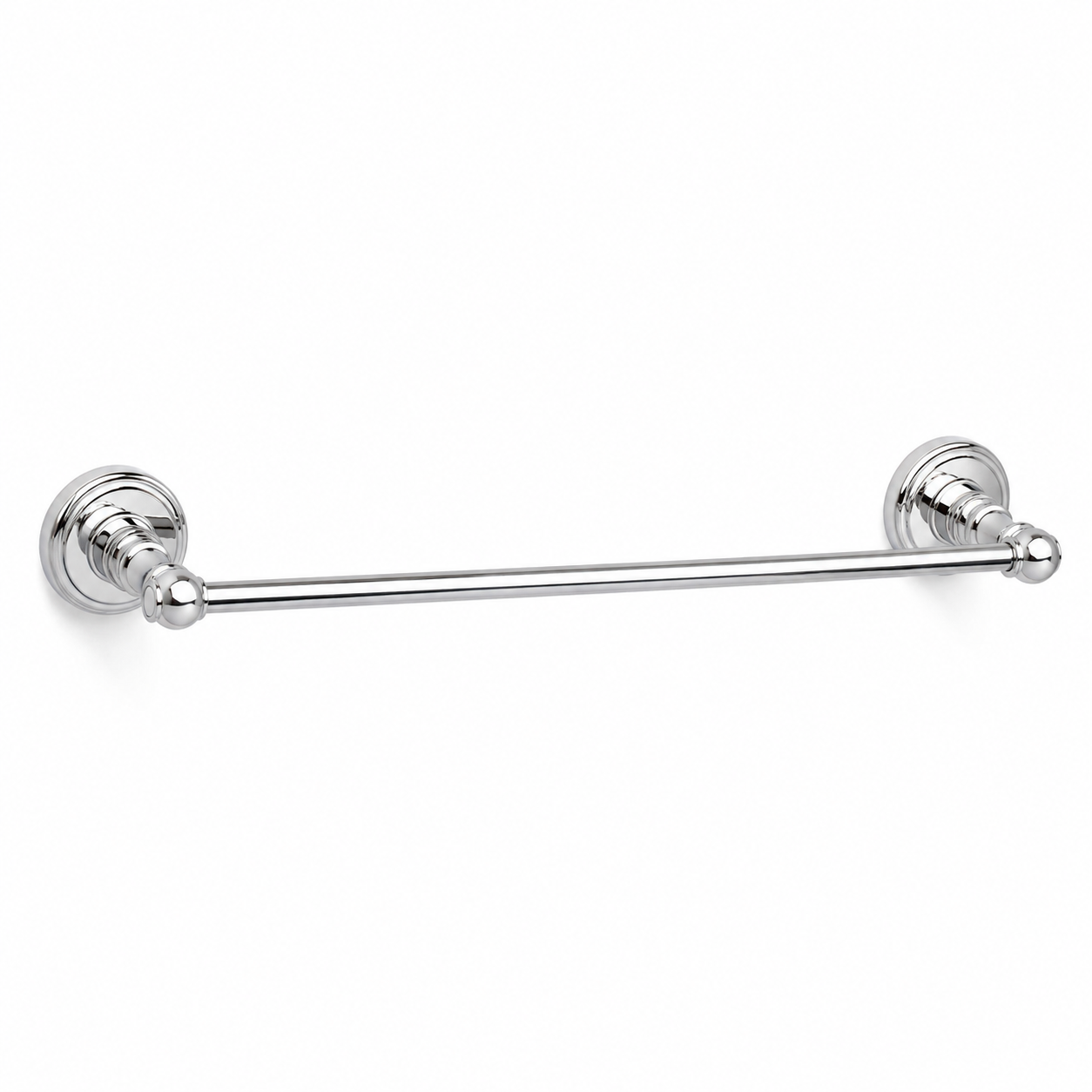 Barre porte-serviettes murale chromée en inox 40 cm