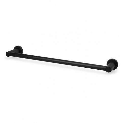 Barre porte-serviettes noire en inox 60 cm