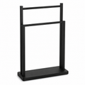 Porte-serviettes sur pied noir 2 barres 50x20x80 cm