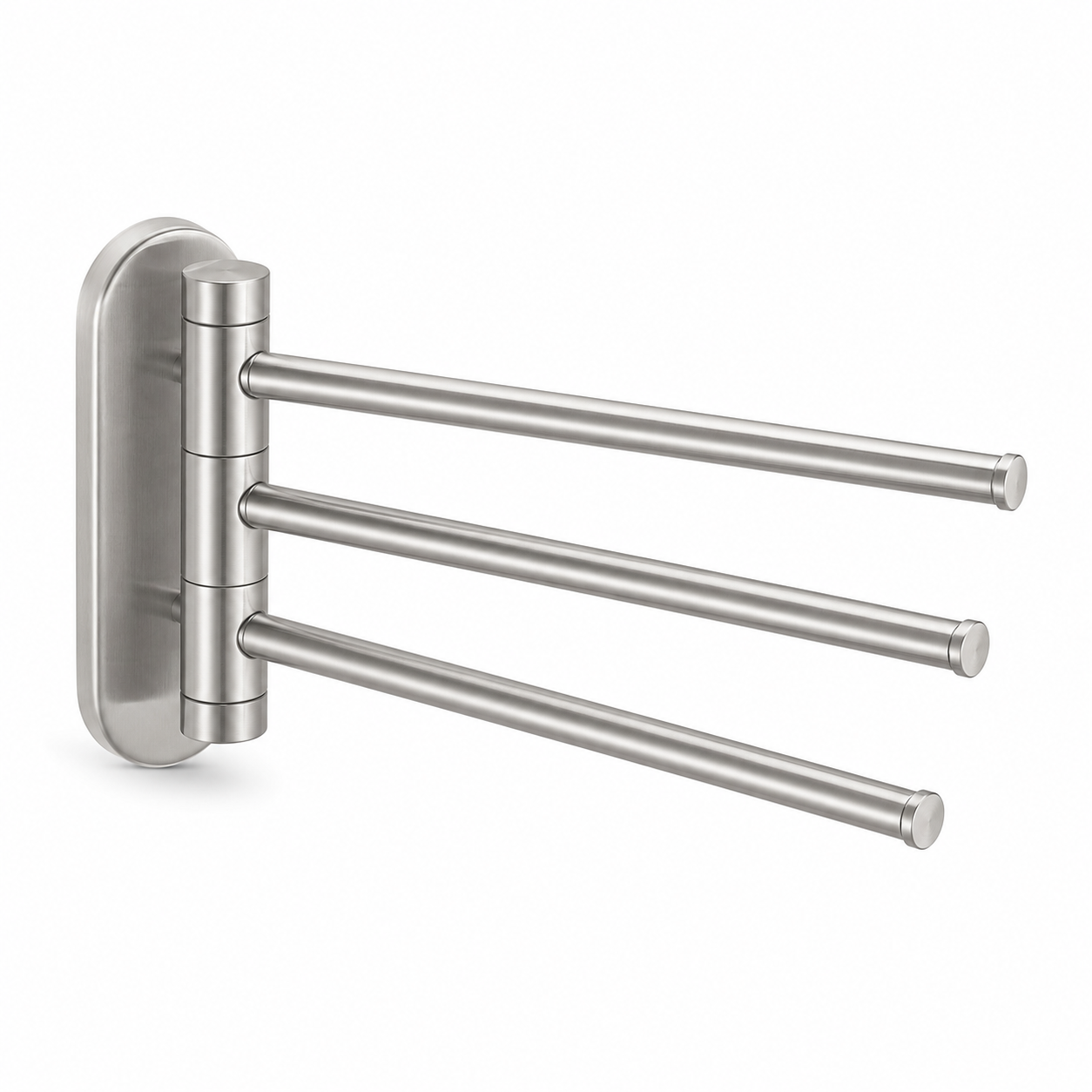 Porte-serviettes mural pivotant inox 3 bras 38 cm