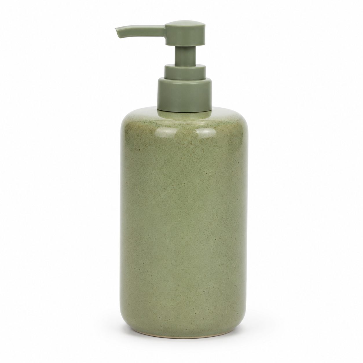 Distributeur de savon en grès vert sauge 450 ml