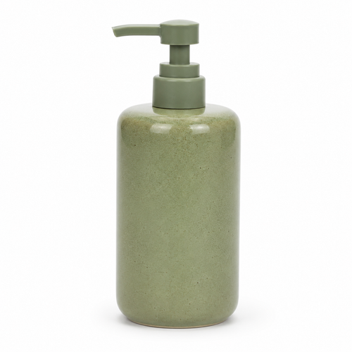 Distributeur de savon en grès vert sauge 450 ml