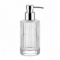 Distributeur de savon en verre cannelé transparent 450 ml