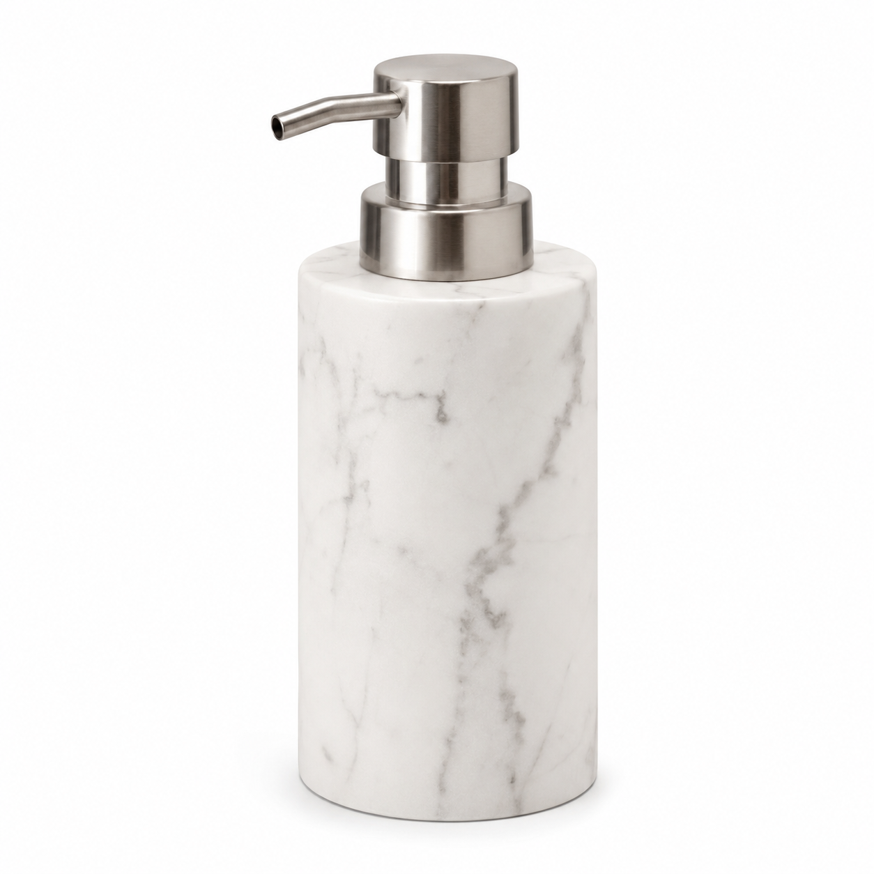Distributeur de savon effet marbre blanc 300 ml