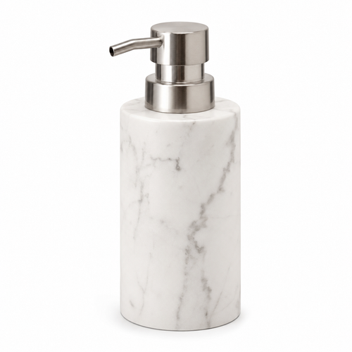Distributeur de savon effet marbre blanc 300 ml