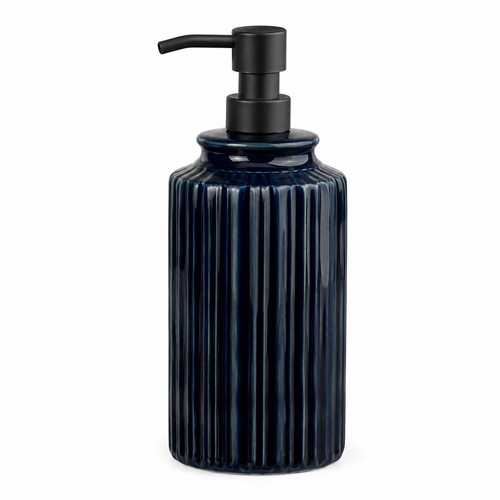 Distributeur de savon en céramique bleu nuit 450 ml