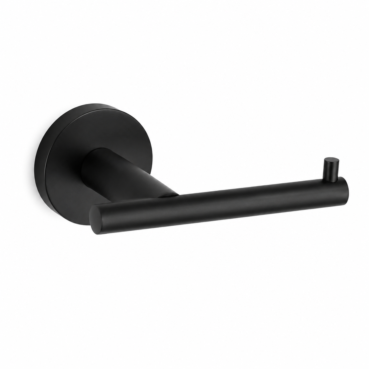 Porte-papier toilette mural noir mat en inox 16x7x5 cm