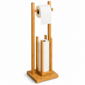 Réserve porte-papier toilette en bambou 18x18x65 cm
