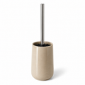 Ensemble brosse WC en céramique beige 12x12x38 cm