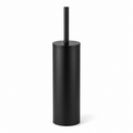 Ensemble brosse WC cylindrique noir en inox 10x10x39 cm