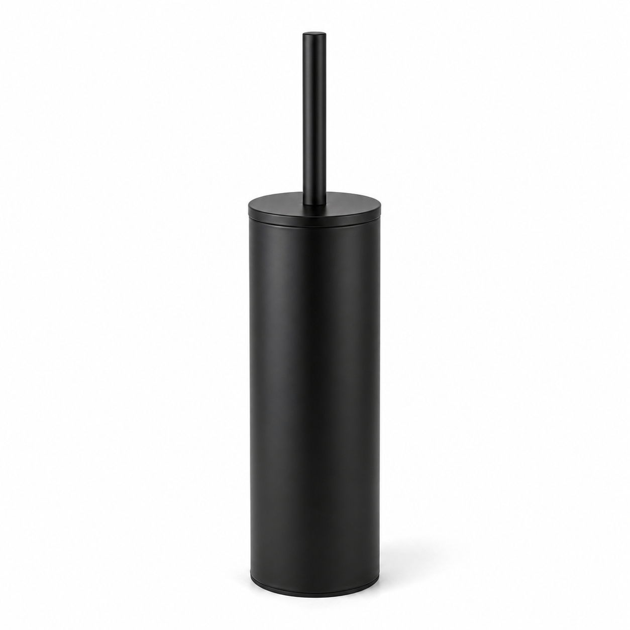 Ensemble brosse WC cylindrique noir en inox 10x10x39 cm