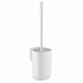 Ensemble brosse WC mural blanc avec tête silicone 10x12x38 cm