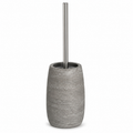 Ensemble brosse WC effet pierre gris 12x12x40 cm