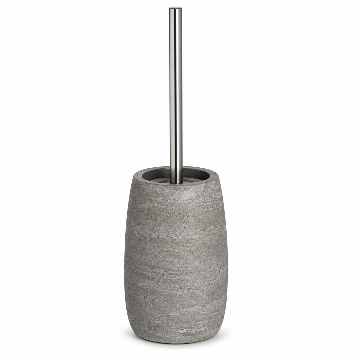 Ensemble brosse WC effet pierre gris 12x12x40 cm