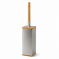 Ensemble brosse WC bambou et inox 11x11x39 cm